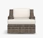 Huntington Wicker Slope Arm Swivel Outdoor Lounge Chair