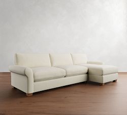 PB Comfort Modern Roll Arm Chaise Sectional (105&quot;-131&quot;)