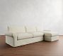 PB Comfort Modern Roll Arm Slipcovered Chaise Sectional (105&quot;-131&quot;)