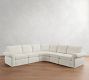 Pearce Roll Arm Slipcovered 5-Piece Curved Wedge Sectional (130&quot;)