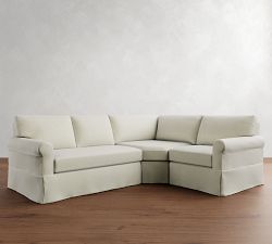 York Roll Arm Slipcovered 3-Piece Wedge Sectional (103&quot;)