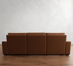 Big Sur Square Arm Leather Power Reclining Chaise Sectional (114&quot;-126&quot;)