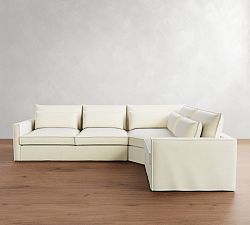 Westwood Slim Arm Deep Seat Flange Edge 3-Piece Wedge Sectional (130&quot;)