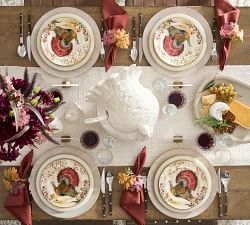 Botanical Harvest Turkey Stoneware Salad Plates - Set of 4