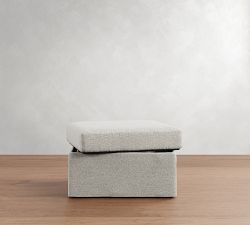 Cameron Modern Roll Arm Slipcovered Storage Ottoman