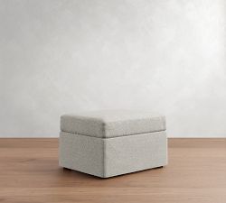 Cameron Modern Roll Arm Slipcovered Storage Ottoman