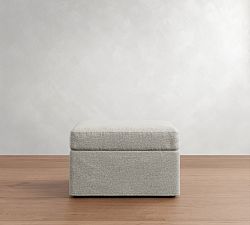 Cameron Modern Roll Arm Slipcovered Storage Ottoman