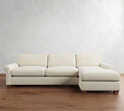 PB Comfort Modern Roll Arm Chaise Sectional (105&quot;-131&quot;)