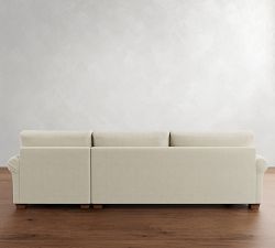 PB Comfort Modern Roll Arm Chaise Sectional (105&quot;-131&quot;)