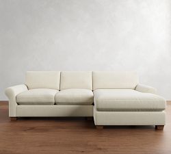 PB Comfort Modern Roll Arm Chaise Sectional (105&quot;-131&quot;)