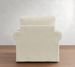 PB Comfort Modern Roll Arm Slipcovered Swivel Chair