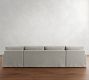 PB Comfort Modern Square Arm Slipcovered Double Chaise Sectional (129&amp;quot-164&quot;)
