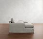 PB Comfort Modern Square Arm Slipcovered Double Chaise Sectional (129&amp;quot-164&quot;)
