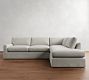 PB Comfort Modern Square Arm Slipcovered Return Bumper Sectional (121&quot;)