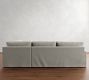 PB Comfort Modern Square Arm Slipcovered Return Bumper Sectional (121&quot;)