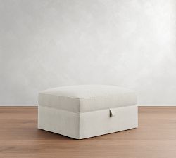 Pearce Square Arm Slipcovered Sectional Storage Ottoman