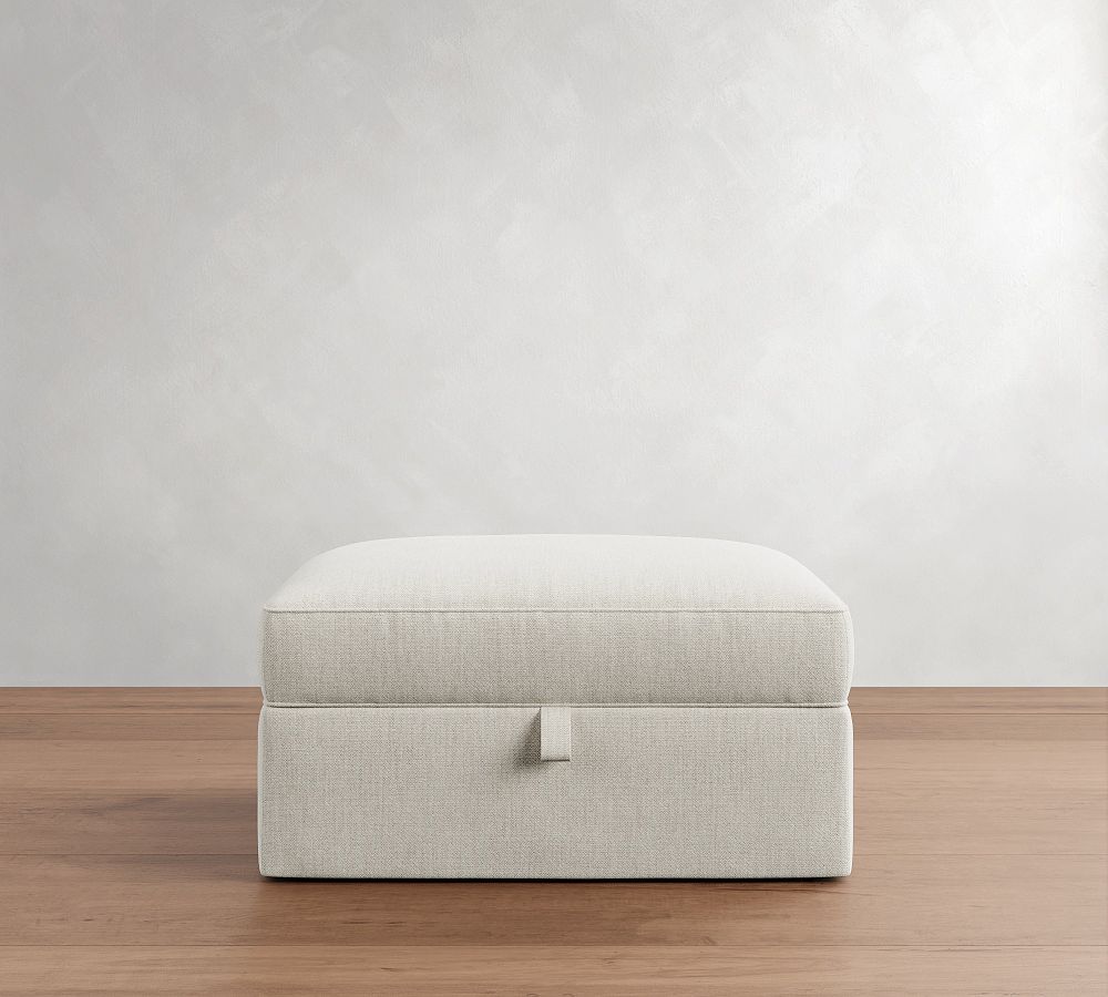 Pearce Square Arm Slipcovered Sectional Storage Ottoman