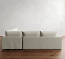 Westwood Roll Arm Deep Seat Slipcovered 3-Piece L-Shaped Sectional (125&quot;)