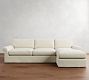 PB Comfort Modern Roll Arm Slipcovered Chaise Sectional (105&quot;-131&quot;)