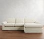 PB Comfort Modern Roll Arm Slipcovered Chaise Sectional (105&quot;-131&quot;)