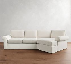 Pearce Roll Arm Slipcovered Cuddle Chaise Sectional (143&quot;-173&quot;)