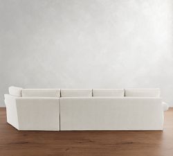 Pearce Roll Arm Slipcovered Cuddle Chaise Sectional (143&quot;-173&quot;)
