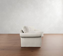 Pearce Roll Arm Slipcovered Cuddle Chaise Sectional (143&quot;-173&quot;)