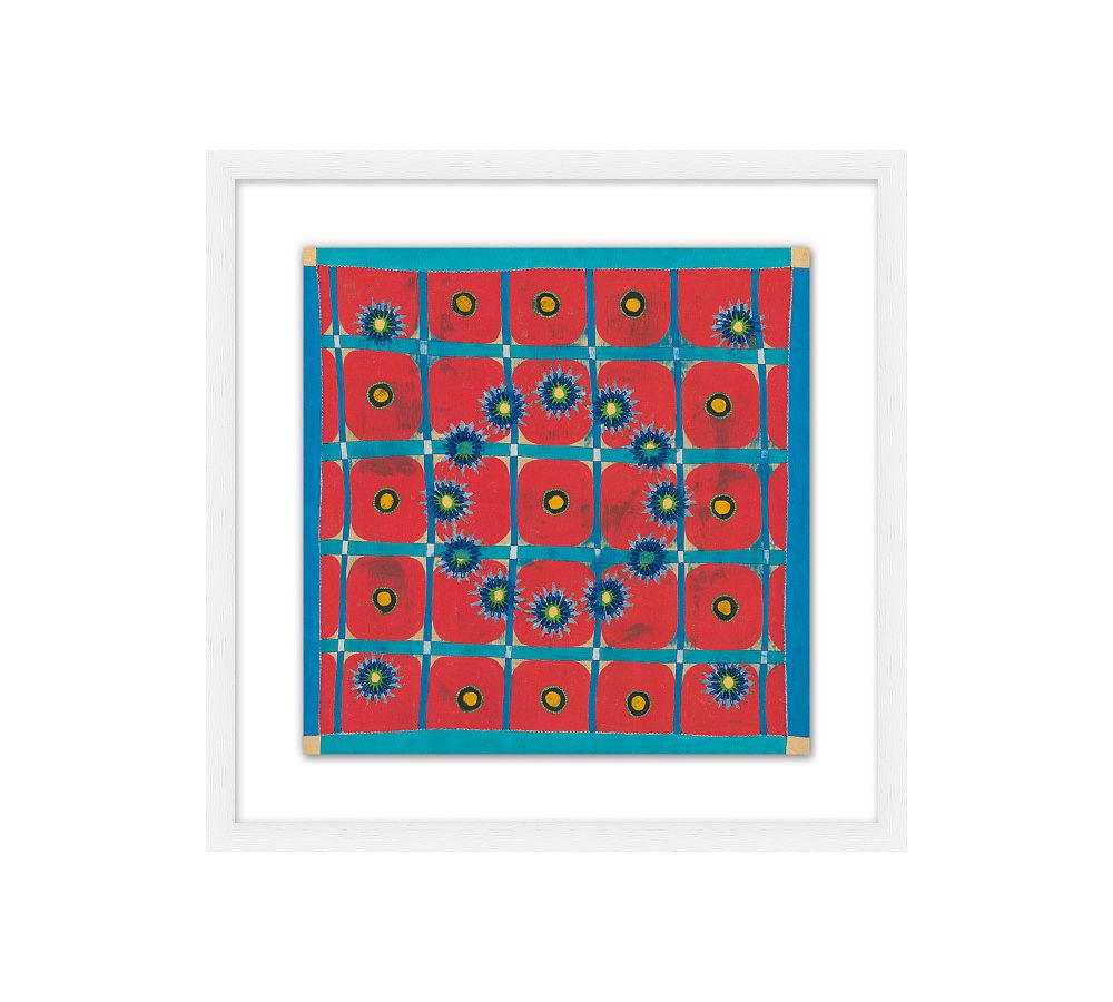 Red Textile Framed Print