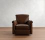 Irving Roll Arm Leather Swivel Glider