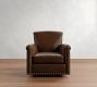 Irving Roll Arm Leather Swivel Glider