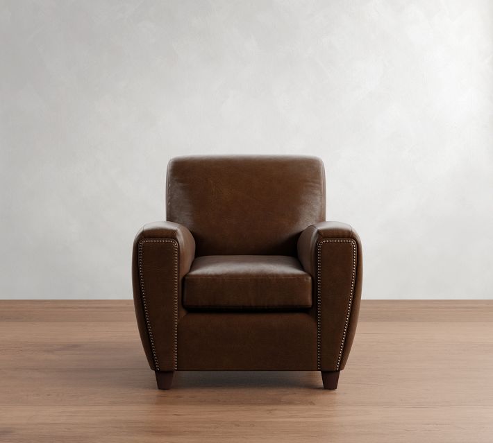 Manhattan Square Leather Armchair Pottery Barn