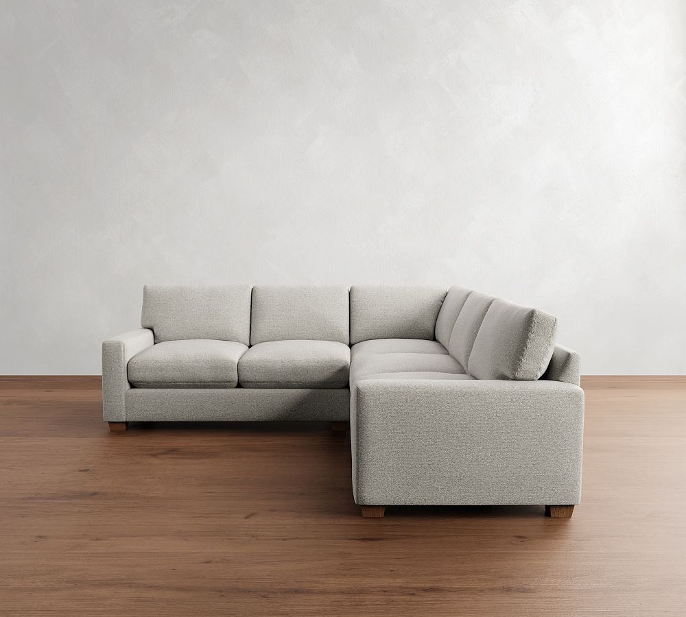 PB Comfort Modern Square Arm 3-Piece L-Shaped Sectional (106&quot;)