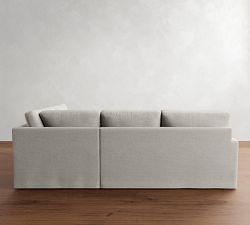 PB Comfort Modern Square Arm Slipcovered 3-Piece Sectional (106&quot;)