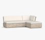 Indio Eucalyptus Modern Platform 3-Piece Loveseat Outdoor Sectional (90&quot;)