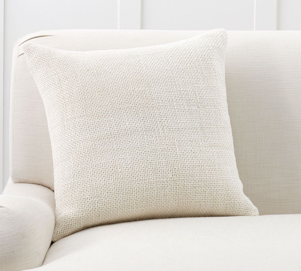 Faye Linen Textured Pillow - Ivory