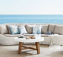 Chambray Palm Printed Outdoor Pillow