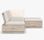 Indio Eucalyptus Modern Platform 3-Piece Loveseat Outdoor Sectional (90&quot;)