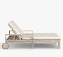 Indio Eucalyptus Outdoor Double Chaise Lounge with Wheels