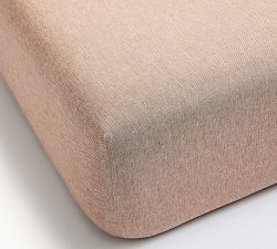 Open Box: Belgian Flax Linen Fitted Sheet, King - Rosewood Blush