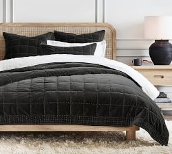 Velvet Handcrafted Box Stitch Quilt