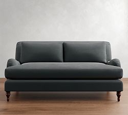 Open Box: Carlisle English Arm Upholstered Loveseat 71", with Bench Cushion, Polyester Wrapped Cushions, 71" w x 45" d x 34" h - Slate Performance Everydayvelvet