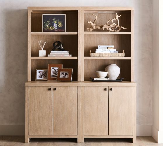 Modern Farmhouse Shelf with Cabinets (68")