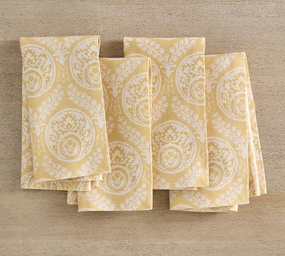 Lena Medallion Organic Cotton Napkins - Set of 4