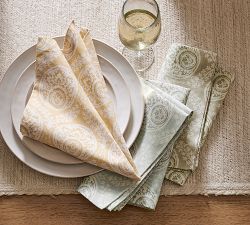 Lena Medallion Organic Cotton Napkins - Set of 4