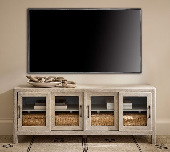 Aptos Low Glass Media Console (62")