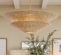 Bristol Wood Bead Tapered Tiered Pendant (40&quot;)
