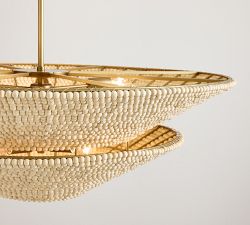 Bristol Wood Bead Tapered Tiered Pendant (40&quot;)