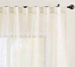 Open Box: Emery Linen Pinstripe Sheer Curtain