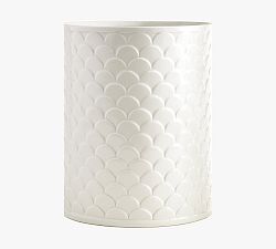Open Box: Jolie Porcelain Waste Basket, White