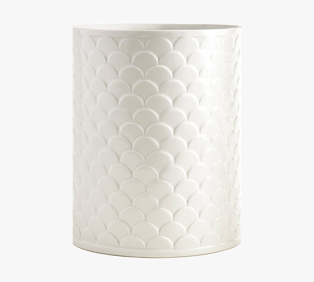 Open Box: Jolie Porcelain Waste Basket, White